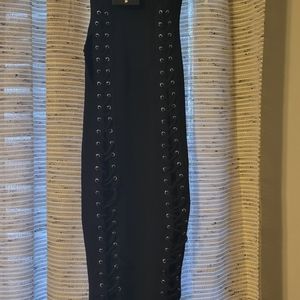 Black lace up dress